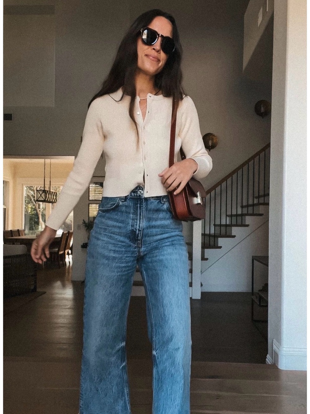 Sezane Cream Ribbed Button-Up Cardigan - Picture 6 of 6